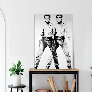 Double Elvis by Andy Warhol Canvas Print, Elvis Presley Vintage Pop Art Poster, Hollywood Icons Wall Art, Modern Home Decor, Ready to Hang