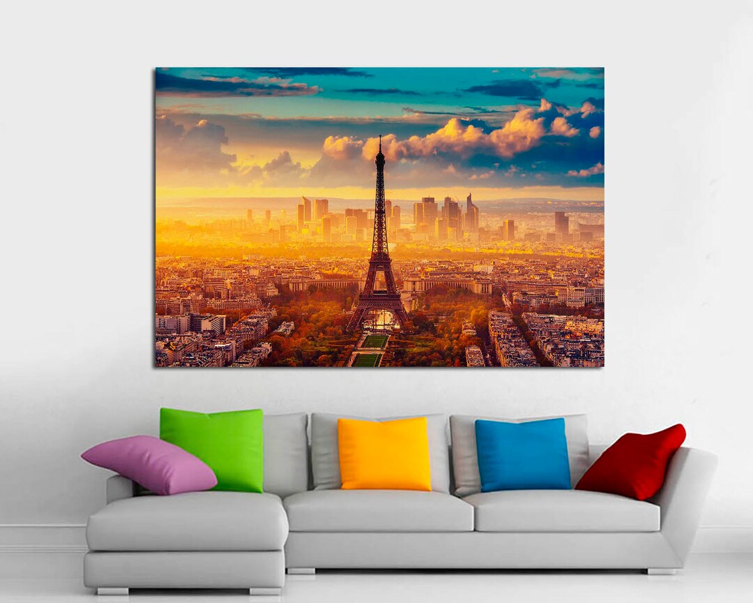 Sunrise in Paris With the Eiffel Tower Canvas Print Home - Etsy