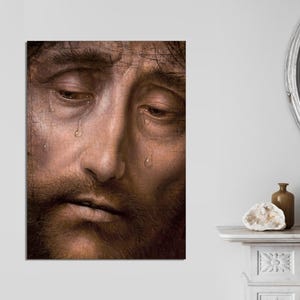 Jesus Christ Picture Christian Catholic Religion Jesus Picture God Bible Religious Photo Print, Jesus Face Art Catholic CANVAS Ready to Hang