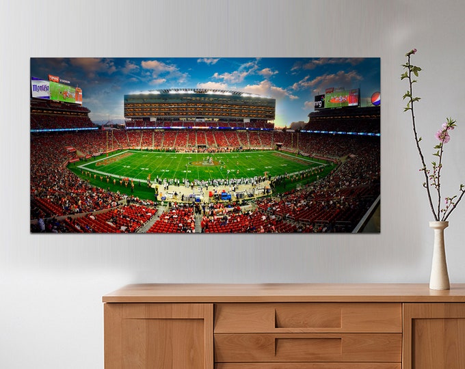 San Francisco 49ers Levis Stadium Canvas Poster, Football Wall Art, Sport Canvas, Wall Decor, Sport Decor, Football Lover Gift,READY TO HANG