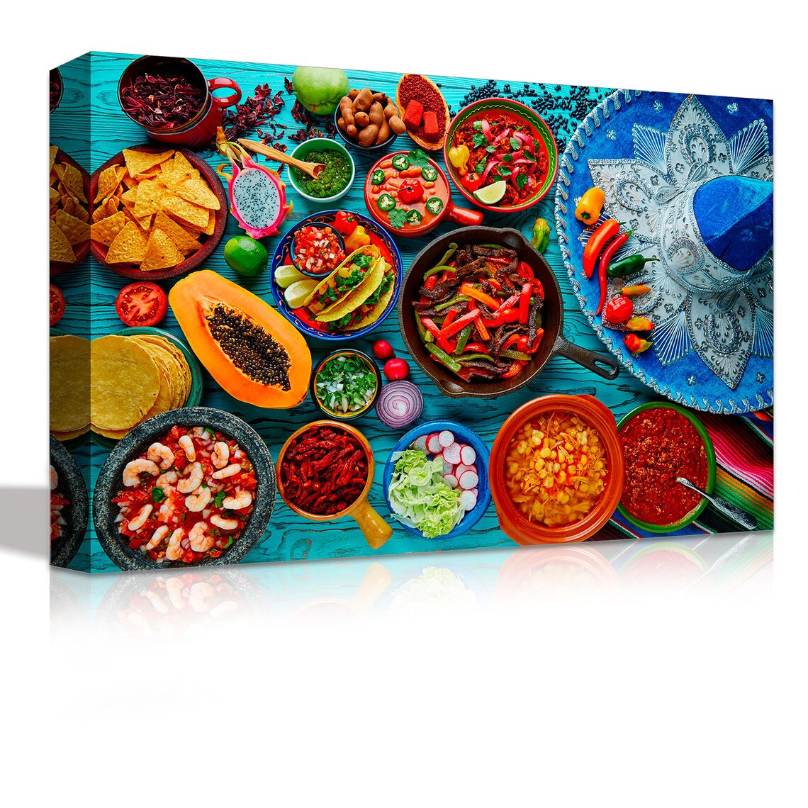 Mexican Food Mix Background Canvas Art Wall Decor Mexican | Etsy