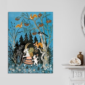 Yuri Vasnetsov, Fairytale Art, Russian Folk Art, Russian Fairytale, Kids Room Art on Canvas, Russian Artist Print on CANVAS Ready to Hang.