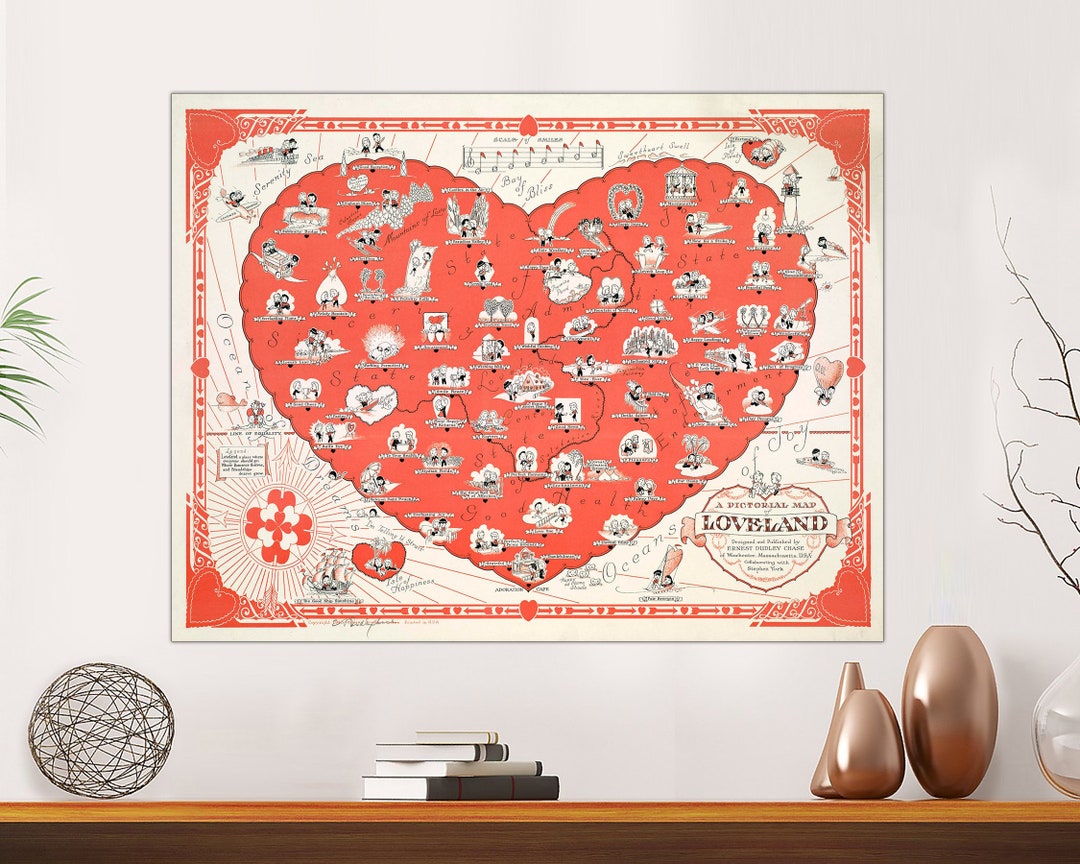 Pictorial Map of Loveland Art Pictorial Map Art Gift for Him, Her