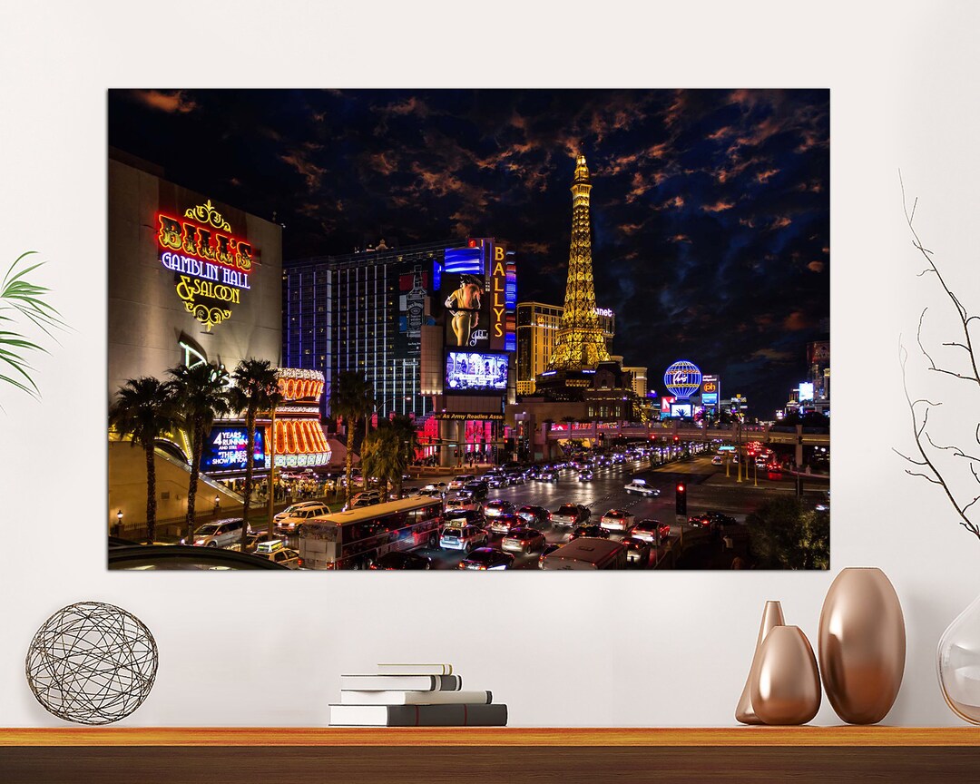 Las Vegas Strip Canvas Print Wall Art at Dusk, Las Vegas Skyline Wall