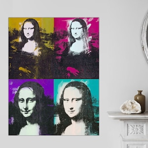 Mona Lisa by Andy Warhol Andy Warhol Canvas Print, art For Living Room, Mona Lisa Modern Pop Art Print, Mona Lisa Home Decor, Ready to Hang.