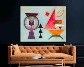 Kandinsky Abstract Circles Canvas Print, Geometric Wall Art