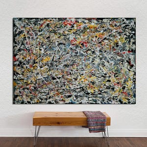White Light by Jackson Pollock, Large Abstract Expressionism Wall Art, Jackson Pollock Print, Pollock Wall Art, Pollock CANVAS Ready to Hang