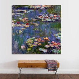 Monet Water Lilies Canvas Print, Impressionism Wall Decor