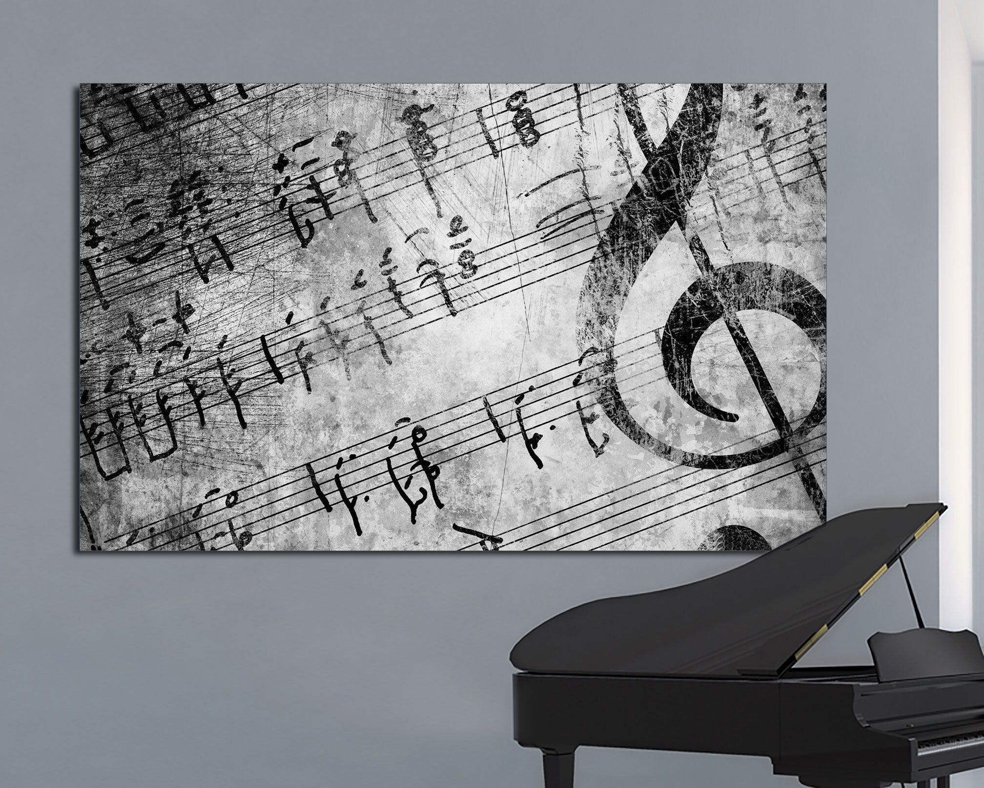 Vintage Music Sheet Canvas Print, Modern Office Wall Decor - Etsy