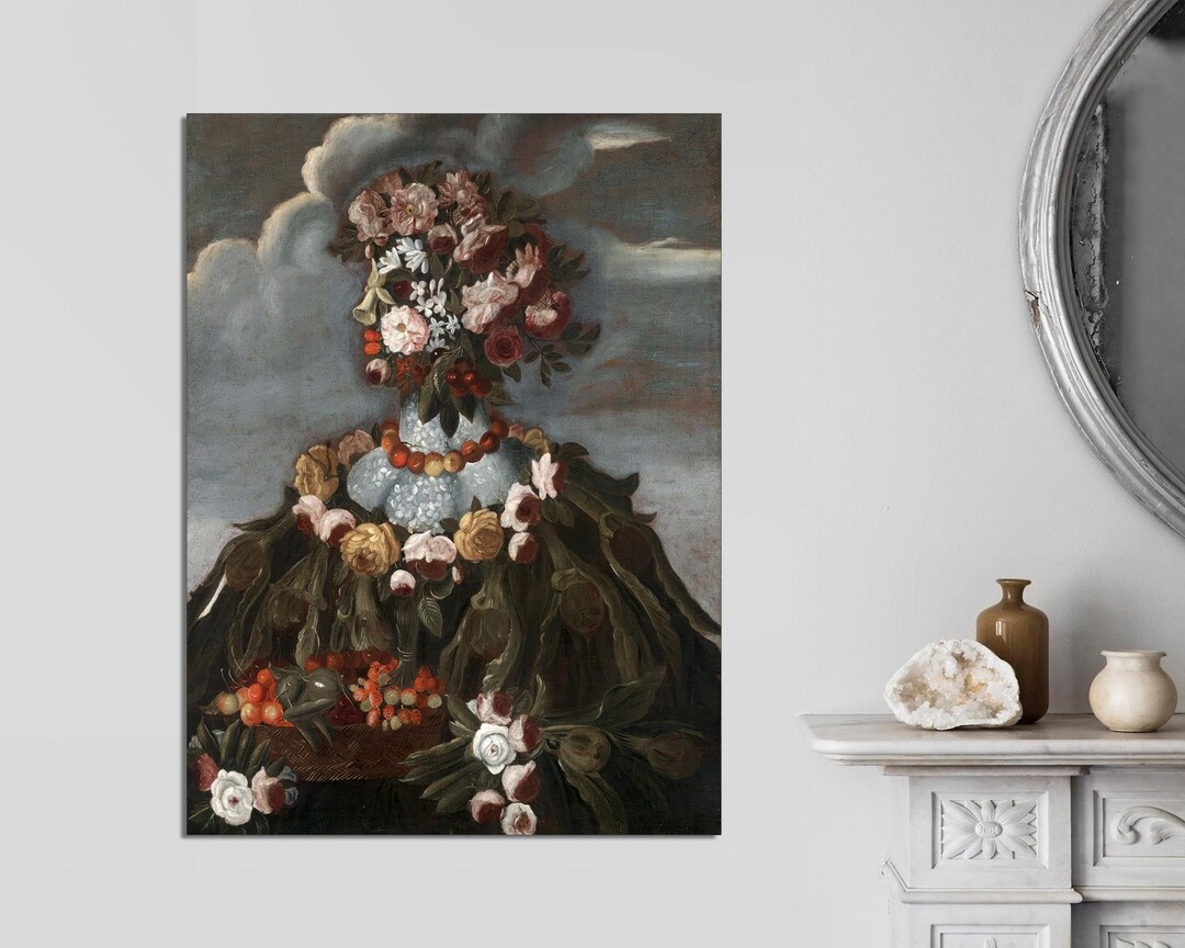 Arcimboldo Spring Canvas Print, Floral Portrait, Ready to Hang - Etsy
