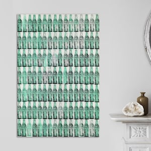 Coca Cola by Andy Warhol, Andy Warhol Art Print, Coca-Cola Glass Bottle Wall Art, Kitchen Modern Wall Art for Bar on CANVAS Ready to Hang.