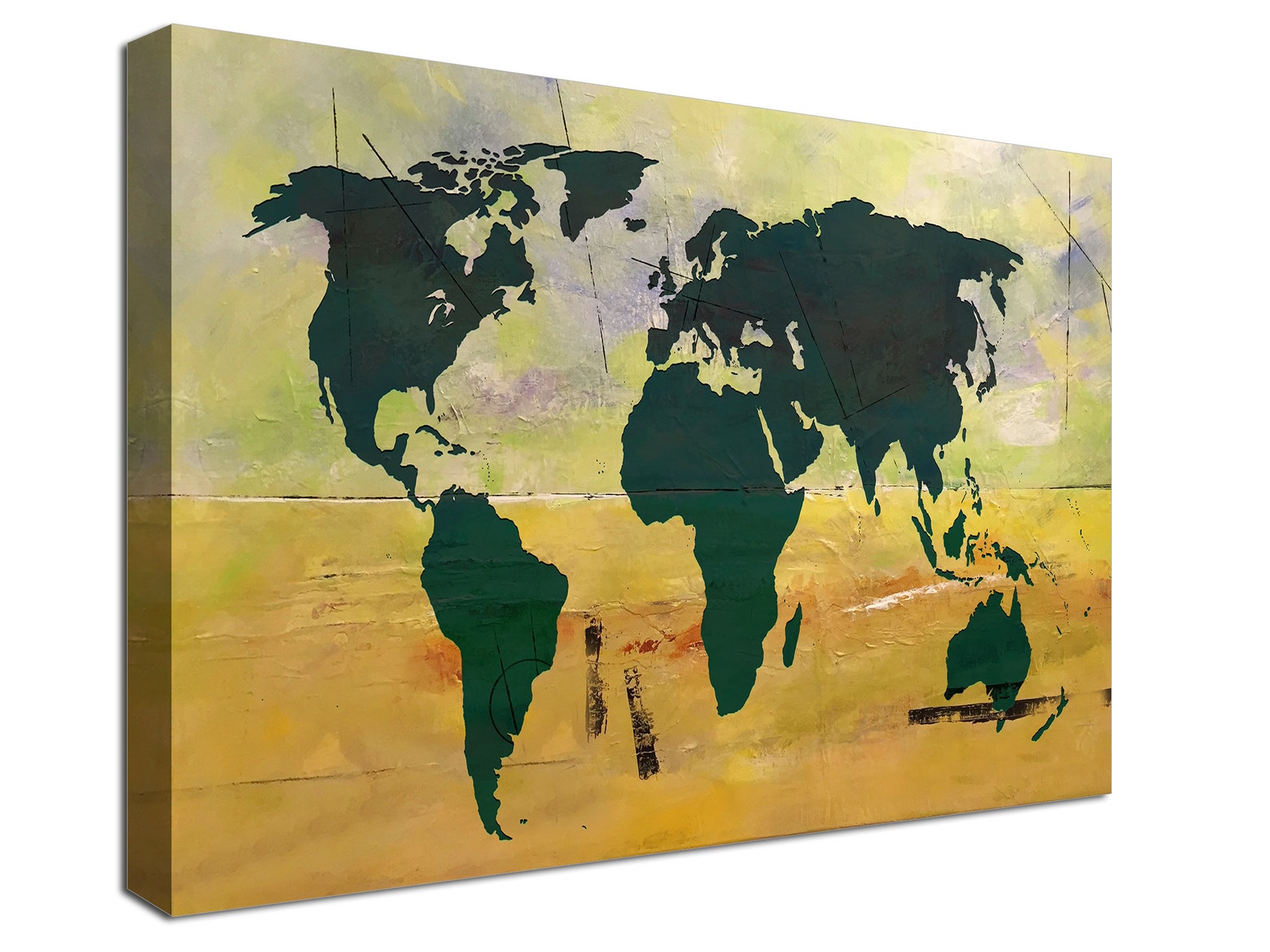 World Map Canvas Print World Map Canvas World Map Large Etsy