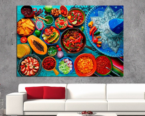 Mexican Food Mix Background Canvas Art Wall Decor Australia - Mexican Wall Art For Kitchen Mexican Food Mix Background Canvas Art Wall Decor Australia - Mexican Wall Art For Kitchen