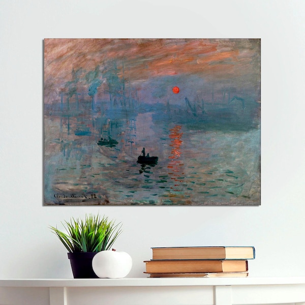 Impresión Amanecer de Claude Monet, Impresión Giclée sobre lienzo, Lista para colgar