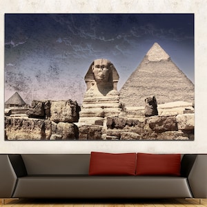 Pyramids Sphinx, Egypt Canvas Print, Ready to hang wall art Home decor, interior design, Wall art,decor, interior decoration, Egypt  canvas.