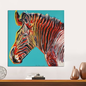 Andy Warhol, Canvas Print, Endangered Species Grevy’s Zebra, Pop Art, Mid Century Wall Art Modern Art Print Modern Wall Decor Ready to Hang.