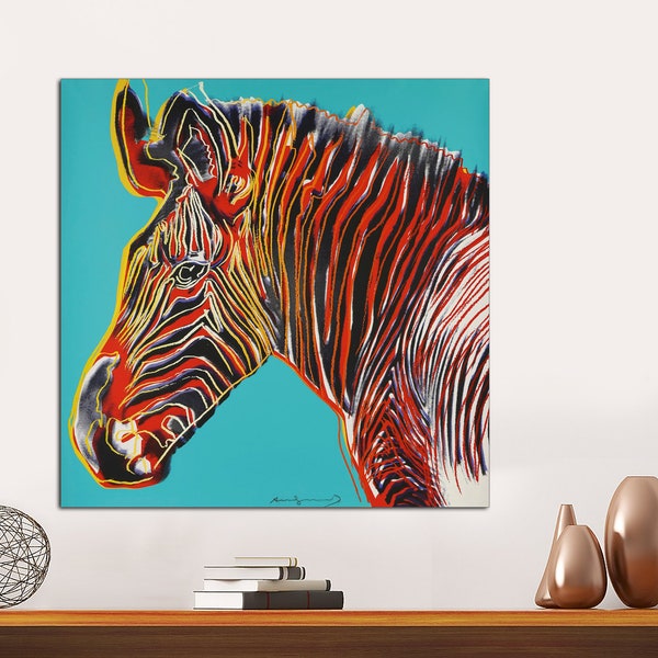 Andy Warhol, Canvas Print, Endangered Species Grevy’s Zebra, Pop Art, Mid Century Wall Art Modern Art Print Modern Wall Decor Ready to Hang.