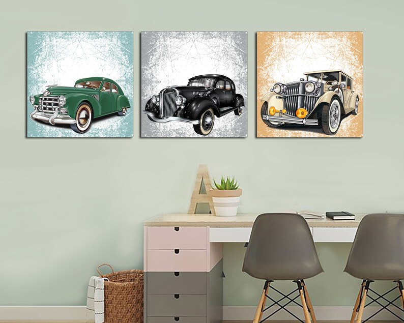 Cars Nursery Decor Set of 3 Gallery Wrap Canvas Ready to Etsy