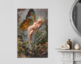 Luis Ricardo Falero Twin Stars Canvas Print, Moonlit Fairy Art, Ready to Hang