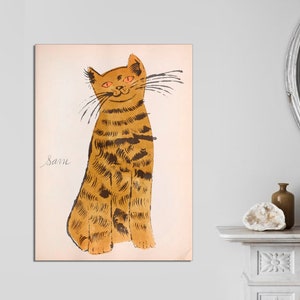 Andy Warhol Cat Canvas Prints, Pop Art Cats Warhol Art Cat Sam Cats Name Sam Andy Warhol Painting prints Cat Print, CANVAS Art Ready to Hang