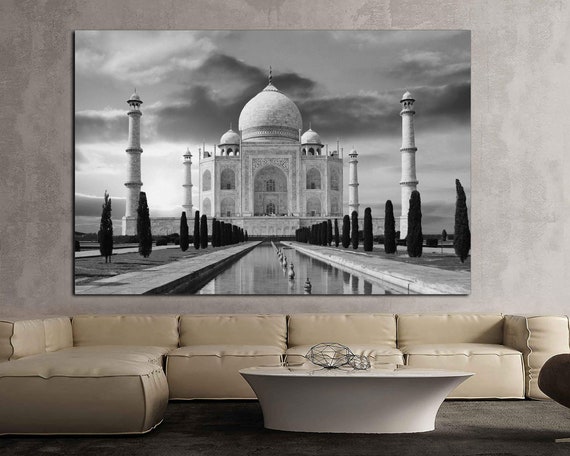 Taj Mahal In Agra India Canvas Print Ready To Hang Home Decor Interior Design Wall Art Decor Interior Decoration Room Art Print