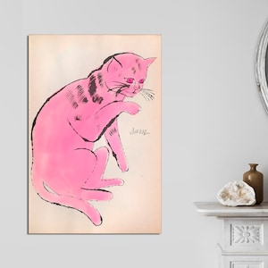Andy Warhol Cat Canvas Prints, Pop Art Cats Warhol Art Cat Sam Cats Name Sam Andy Warhol Painting prints Cat Print, CANVAS Art Ready to Hang