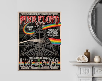 Pink Floyd 'Dark Side of the Moon' Canvas Print, Vintage Rock Music Poster