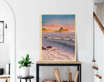 Kawase Hasui 'Morning Sea' Canvas Print, Japanese Woodblock Art