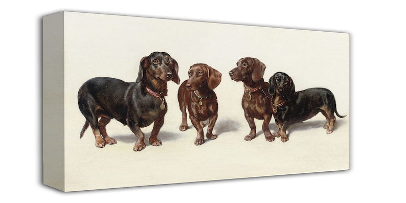 Vintage Dachshunds Canvas Print, Dog Wall Art, Ready to Hang bild 2
