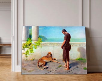 Briton Riviere Ulysses and Argus Canvas Wall Art | Gallery Wrapped or Framed Giclee Print | Vintage Art Decor
