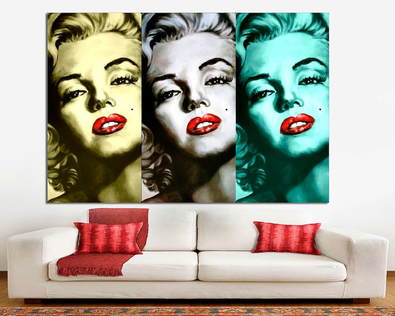 Marilyn Monroe Canvas Print, Modern Pop Art Home Decor - Etsy