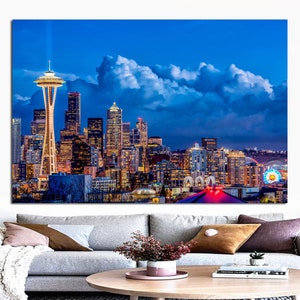 Seattle Kerry Park Skyline, Seattle Canvas print, Canvas Art Print, Seattle wall art, Seattle print for interior wall decor, Seattle canvas