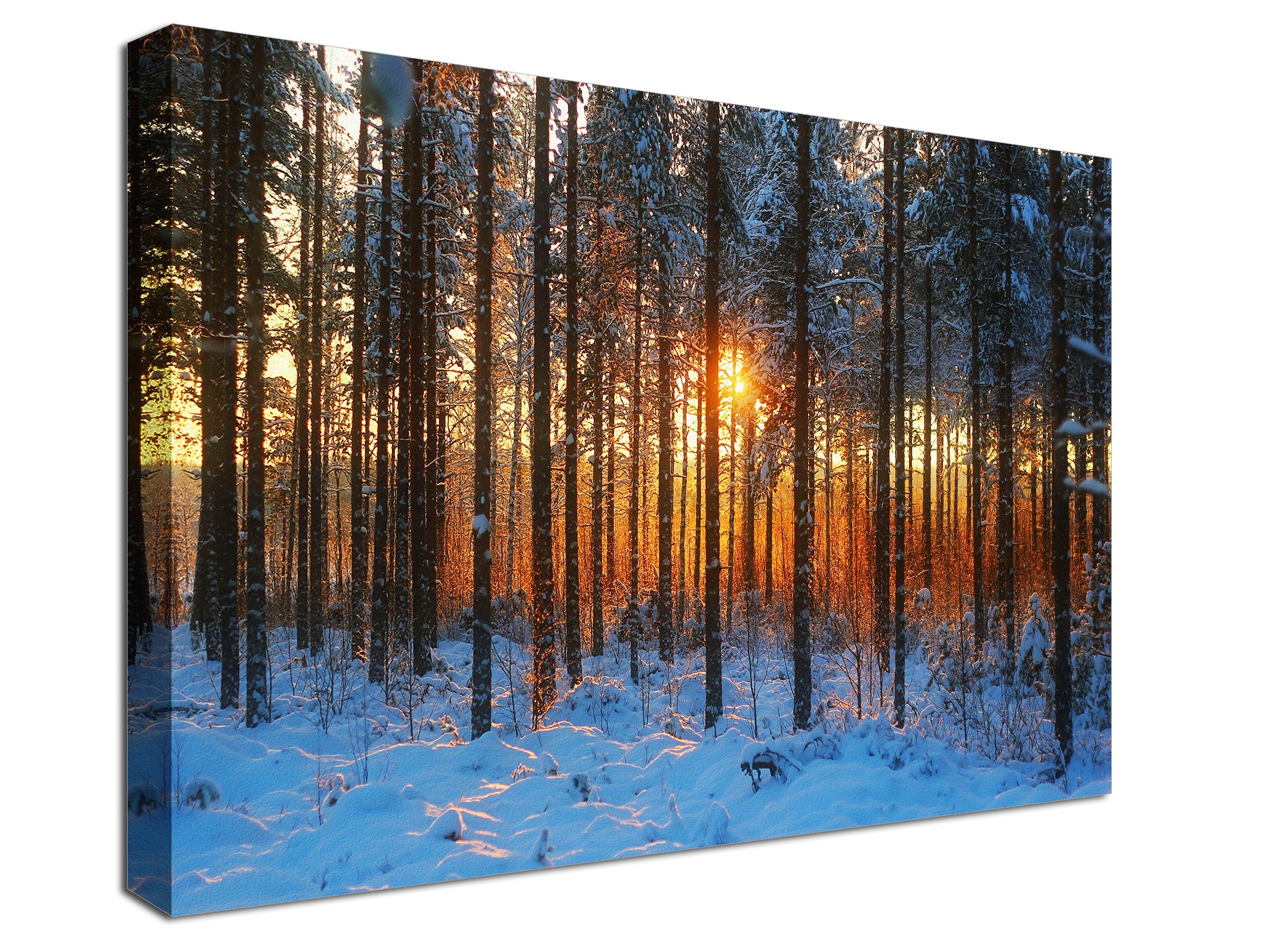 Winter Snow Sunset Forest Canvas Print, Wall Decor - Etsy