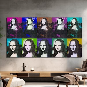 Mona Lisa by Andy Warhol Andy Warhol Canvas Print, Pop Art For Living Room, Mona Lisa Modern Art Print, Mona Lisa Decor CANVAS Ready to Hang