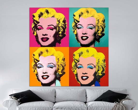 Literaire kunsten Verwaarlozing visueel Beroemde Marilyn Monroe Andy Warhol Canvas Print Muur - Etsy België