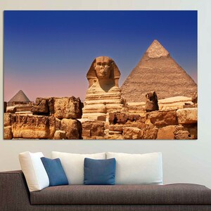 Pyramids Sphinx, Egypt Canvas Print, Ready to hang wall art Home decor, interior design, Wall art,decor, interior decoration, Egypt  canvas.