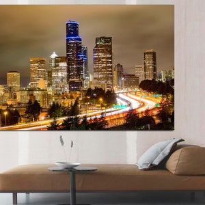 Seattle Kerry Park Skyline, Seattle Canvas print, Canvas Art Print, Seattle wall art, Seattle print for interior wall decor, Seattle canvas