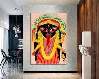Kali Hindu Goddess Canvas Print, Protection Art, Ready to Hang
