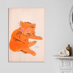 Andy Warhol Cat Canvas Prints, Pop Art Cats Warhol Art Cat Sam Cats Name Sam Andy Warhol Painting prints Cat Print, CANVAS Art Ready to Hang