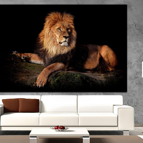 Lion Wall Art Canvas Etsy