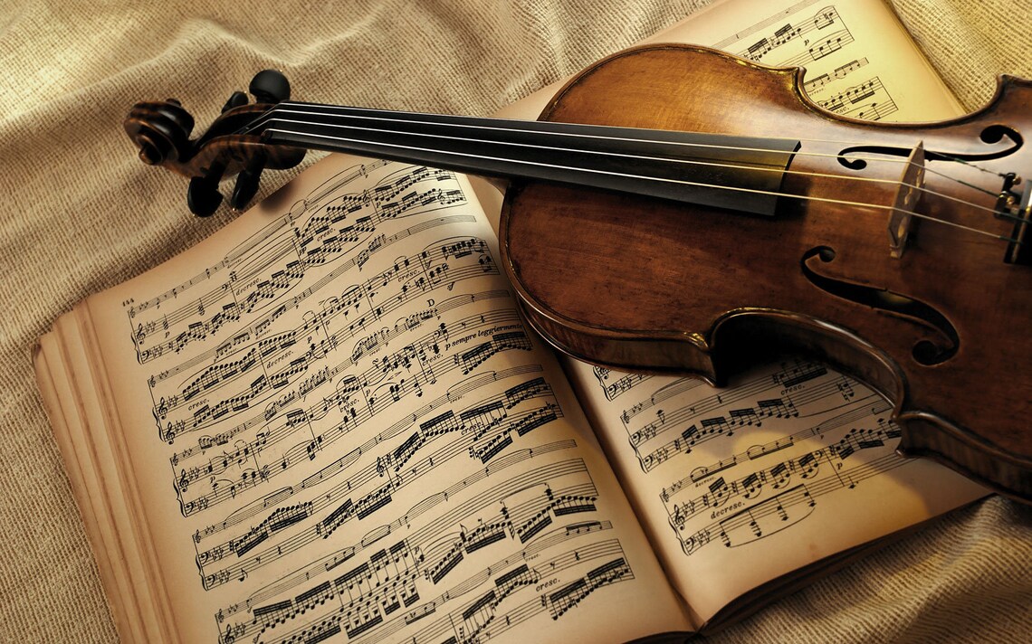 Vintage Violin Music Canvas Print, Modern Office Wall Art - Etsy