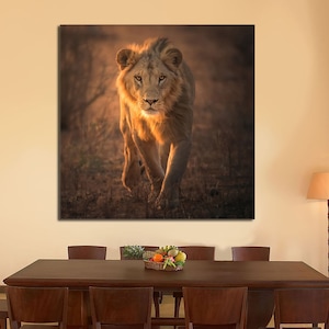 Lion Print on canvas, Lion Wall Art Print, Safari Lion Poster, Animal Print, African Poster, Lion King Poster, African Decor Jungle Animal