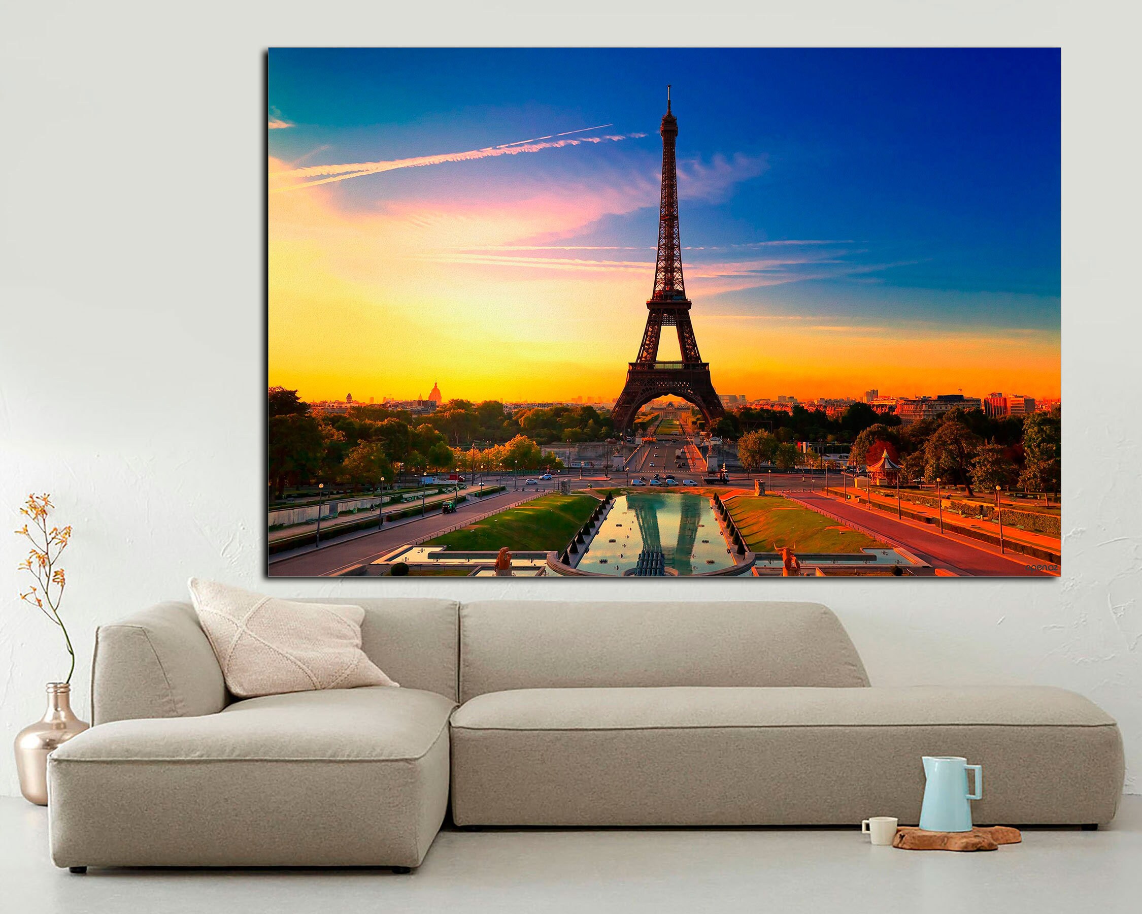 Sunrise in Paris With the Eiffel Tower Canvas Print Home | Etsy