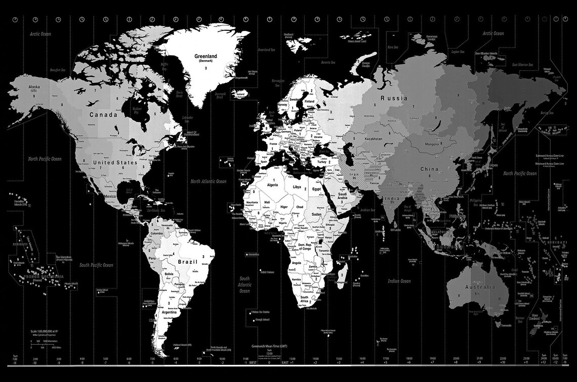 World Map Canvas Print World Map Canvas World Map Large Etsy