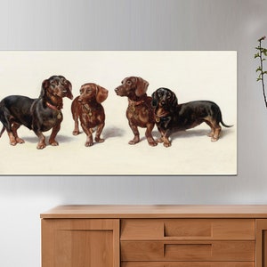 Vintage Dachshunds Canvas Print, Dog Wall Art, Ready to Hang bild 1