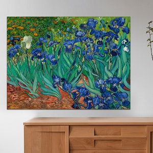 Van Goghs Irises, Wall art Van Gogh Art Print, Van Gogh canvas, Vincent Van Gogh Painting, Print on Canvas, Van Gogh Canvas, Ready to Hang.