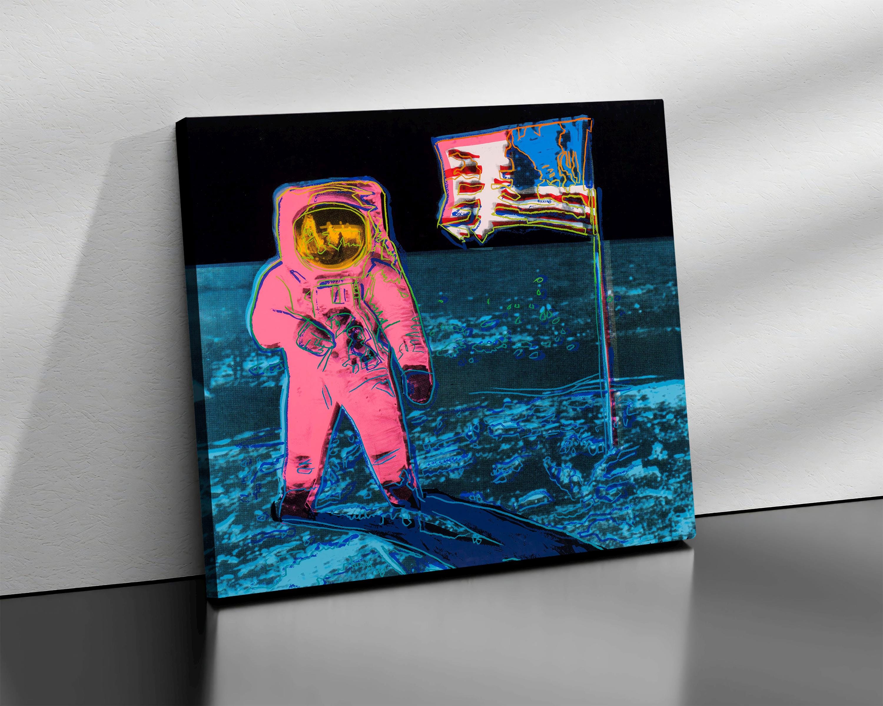 Andy Warhol Moonwalk Canvas, Pop Art Astronaut, Space Decor - Etsy