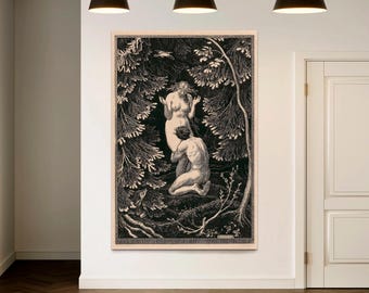 The Fruit Was Never an Apple, Paradise by Max Svabinsky, Paradise Wall Canvas, Love Illustration Art, Fantasy Wall Art, Canvas Ready to Hang
