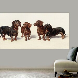Vintage Dachshunds Canvas Print, Dog Wall Art, Ready to Hang bild 3