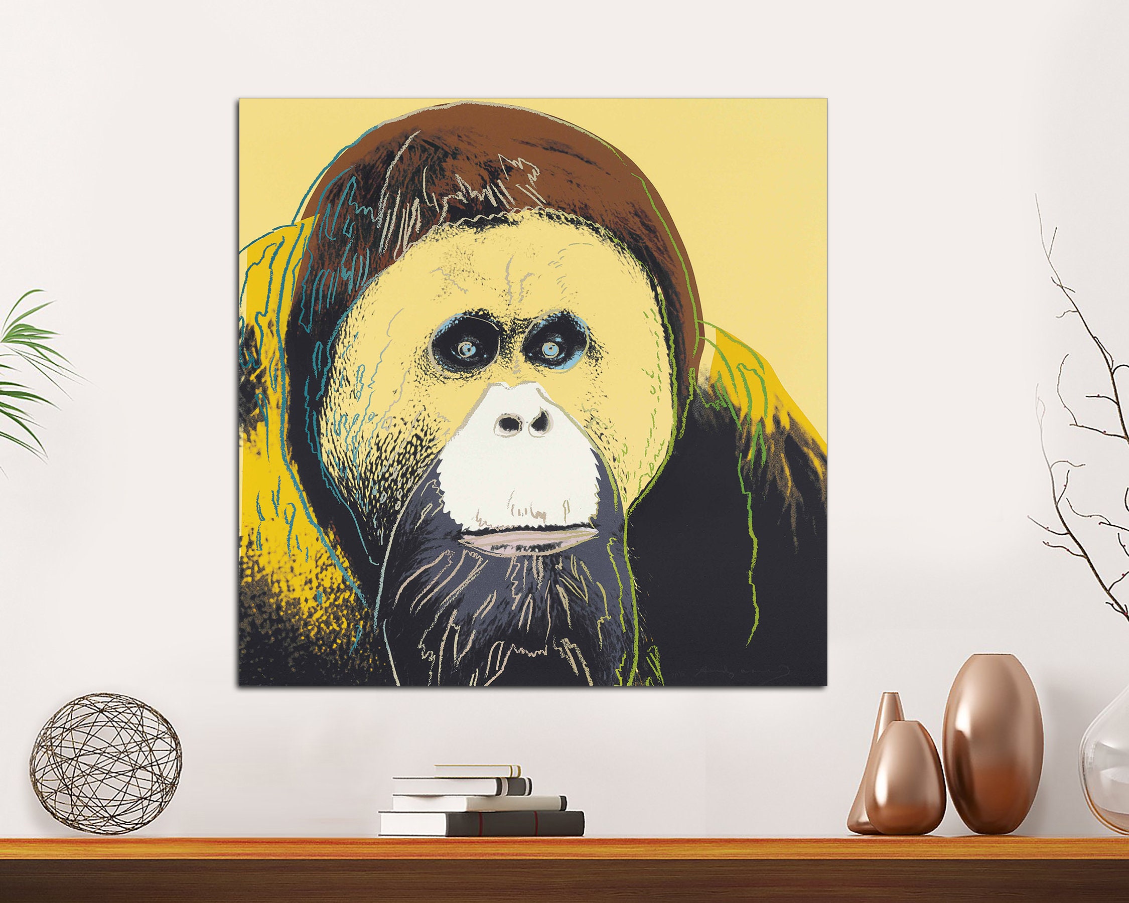 Andy Warhol Monkey Canvas Print, Endangered Species Pop Art, Ready